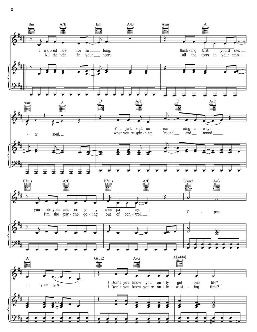 Surrender Surrender Piano, Vocal, Guitar scores gallery preview page 2