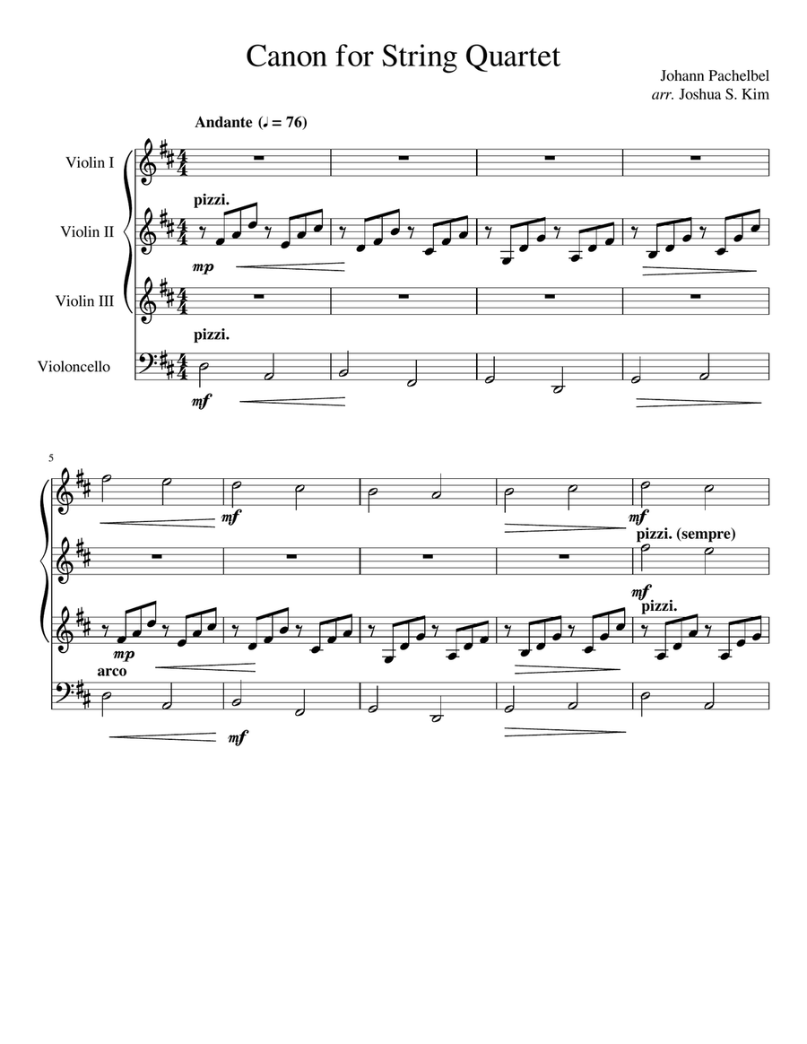 Pachelbel canon cheap violin and cello