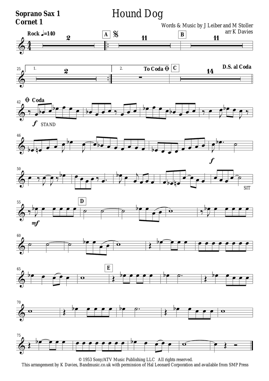 Hound Dog Small Ensemble scores gallery preview page 6