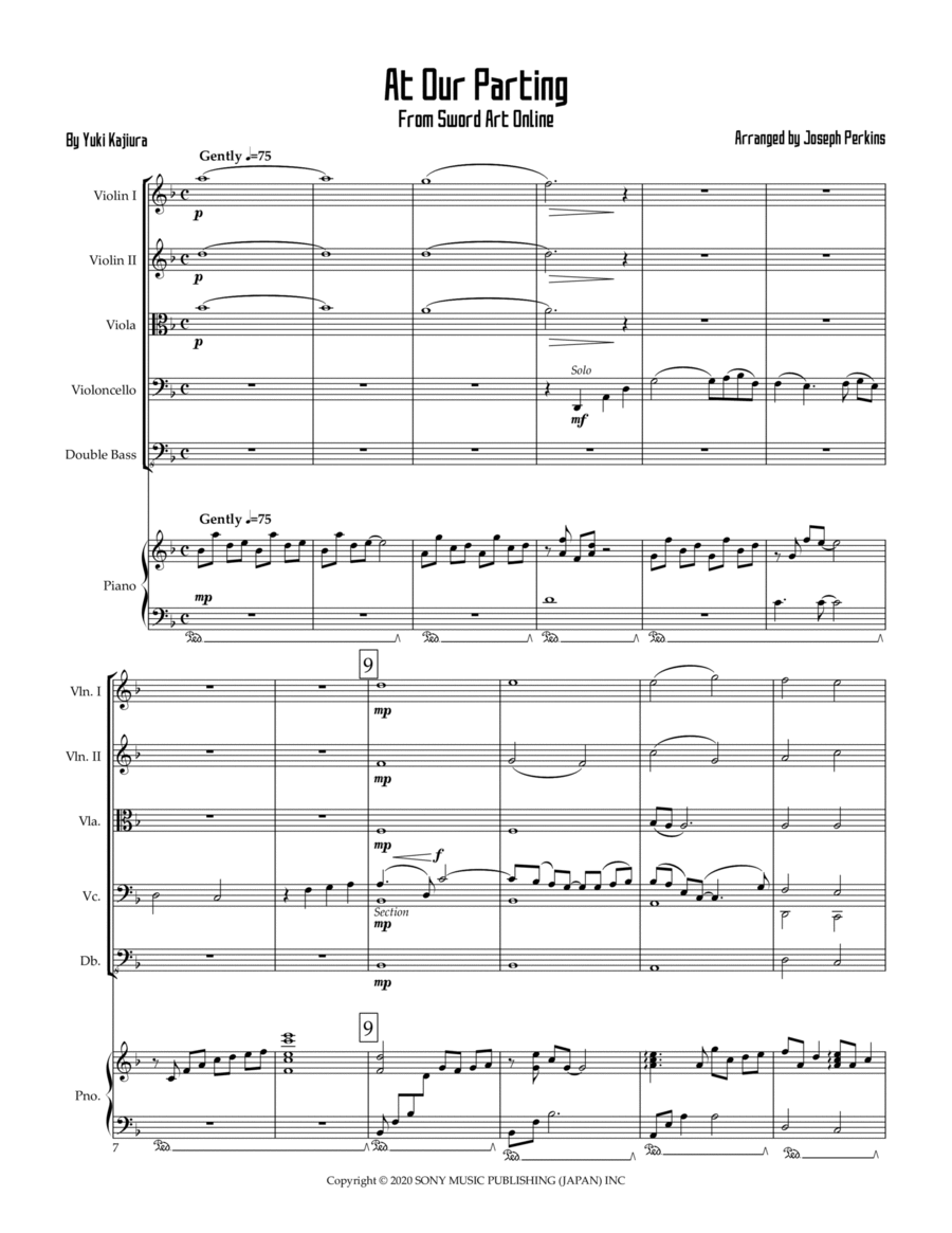 At Our Parting Cello scores gallery preview page 1