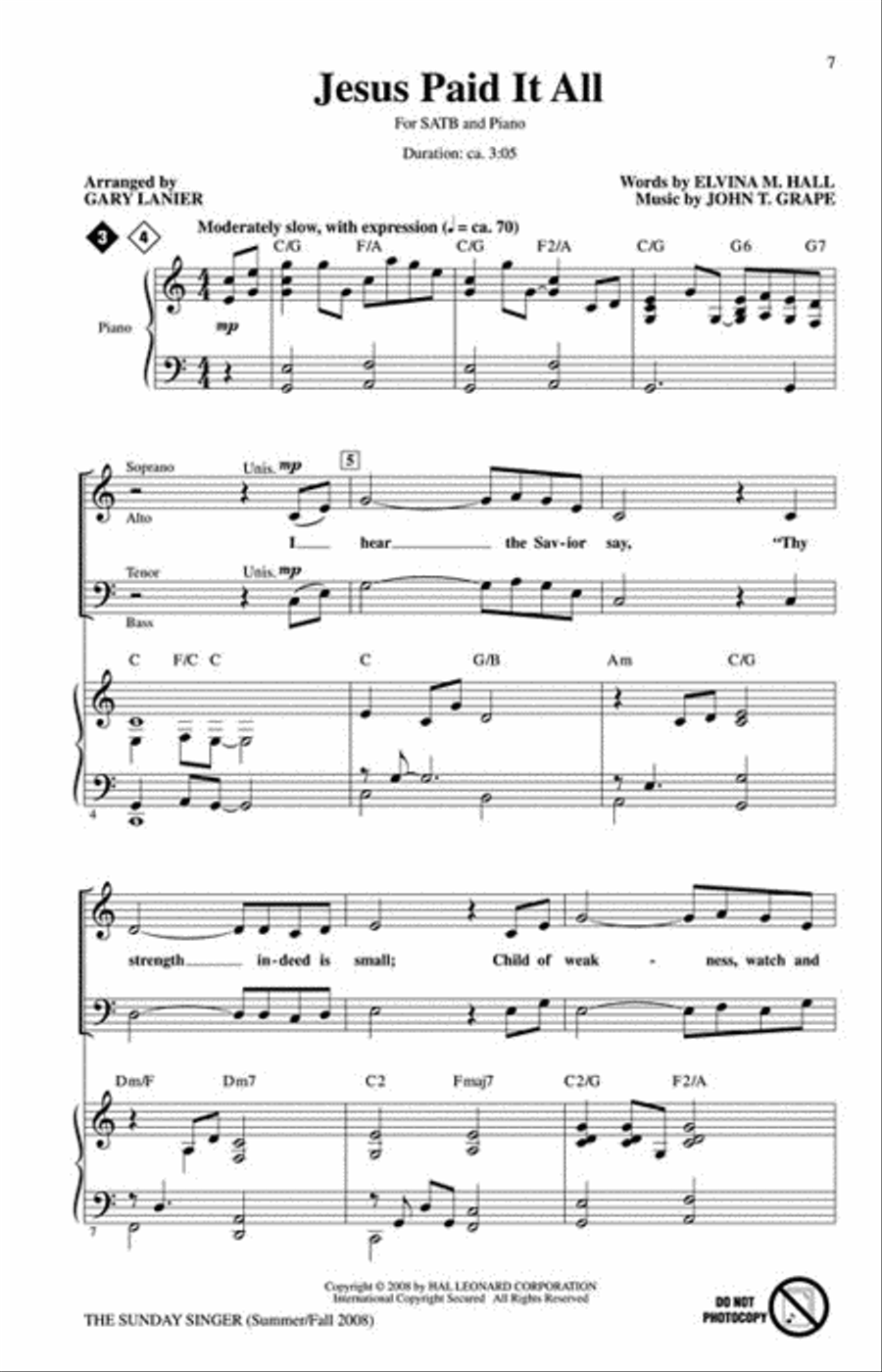 The Sunday Singer - Summer/Fall 2008 Choir scores gallery preview page 2