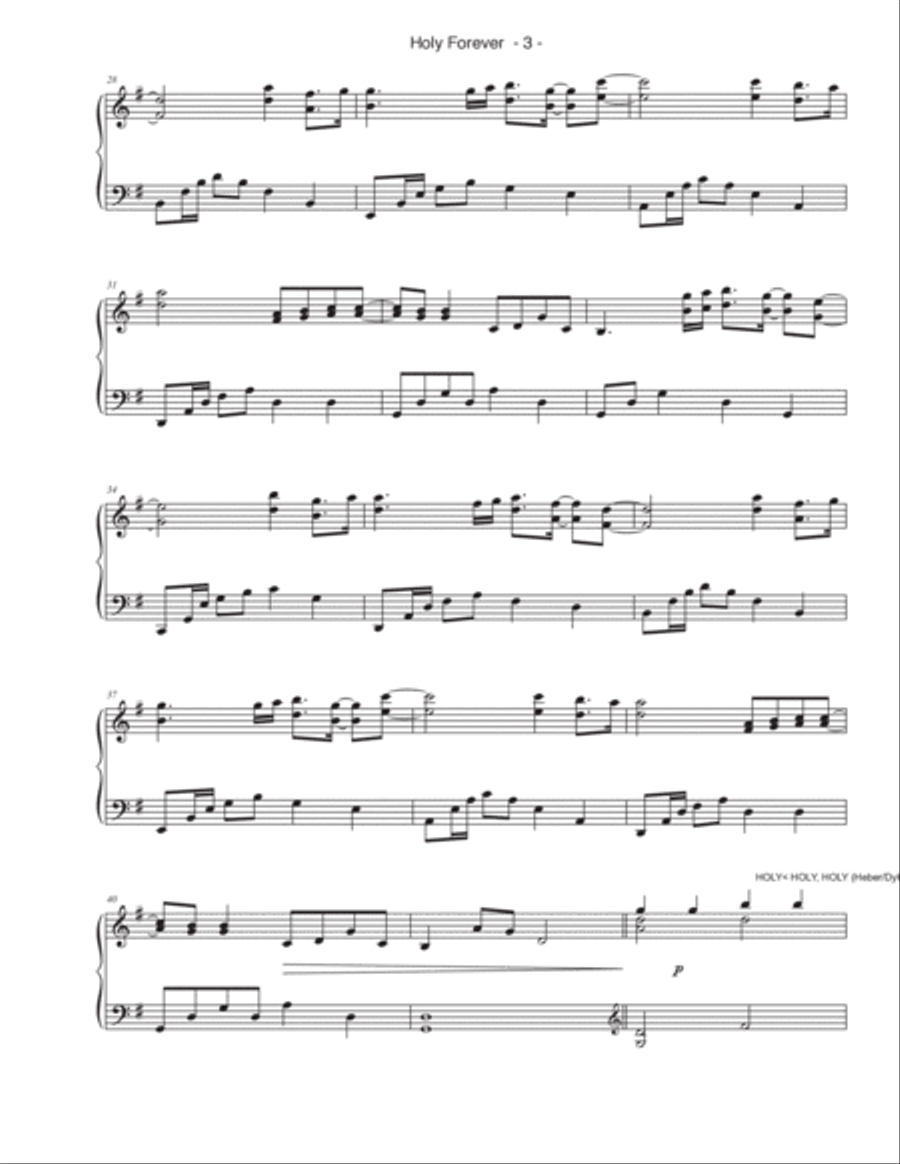 Holy Forever Piano Solo scores gallery preview page 3