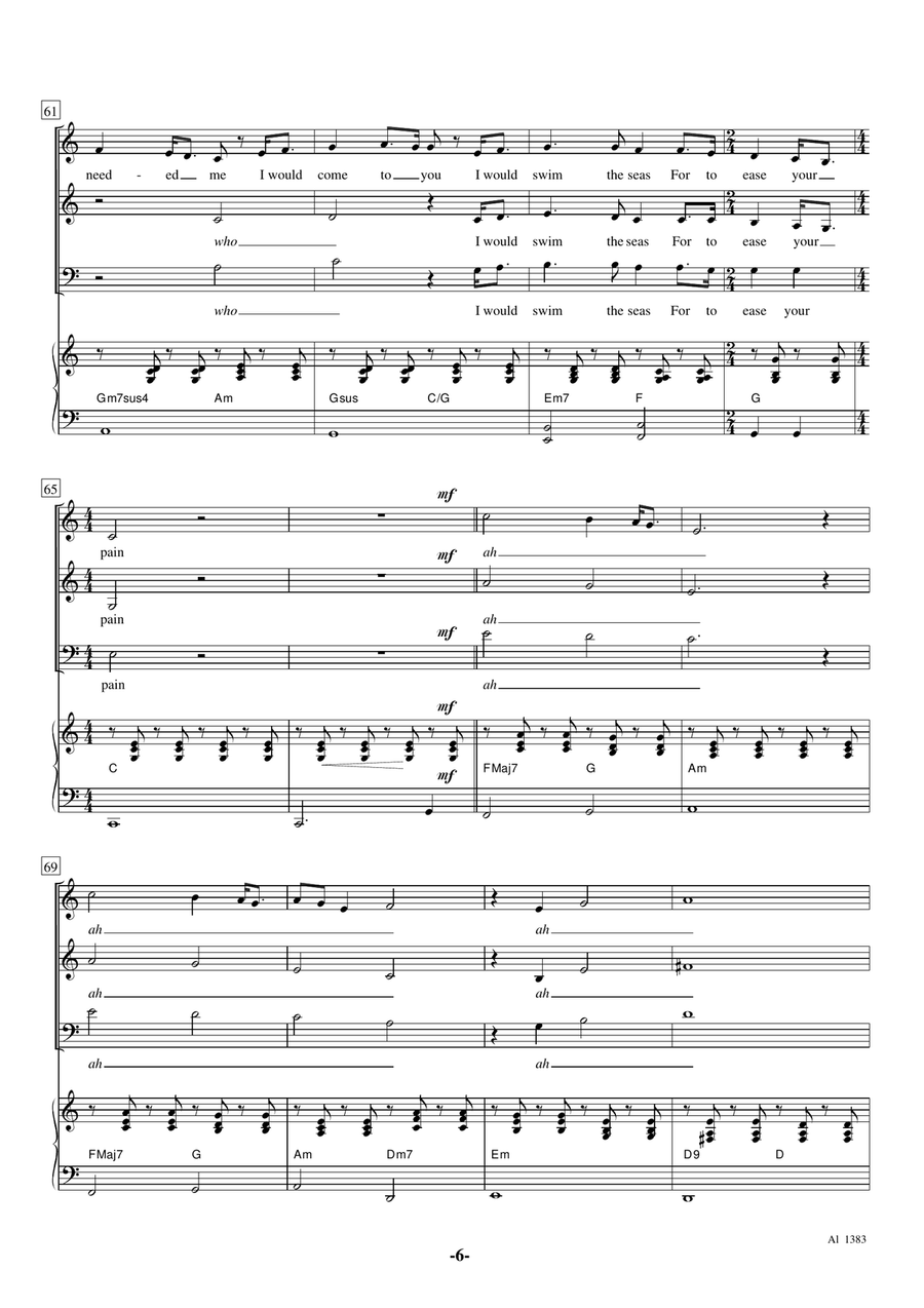 If I Needed You 3-Part scores gallery preview page 6