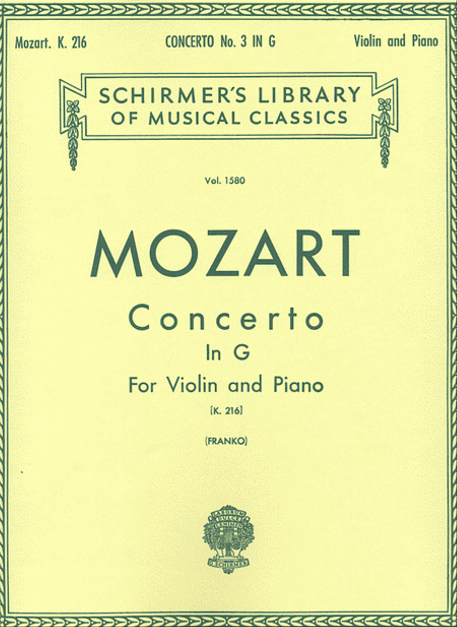 Concerto No. 3 In G, K. 216