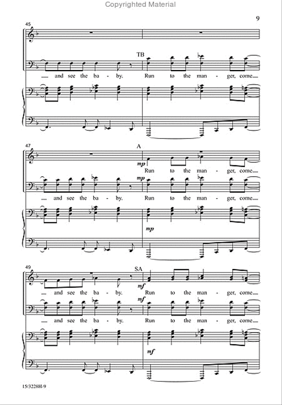 Baby Born in Bethlehem 4-Part scores gallery preview page 9