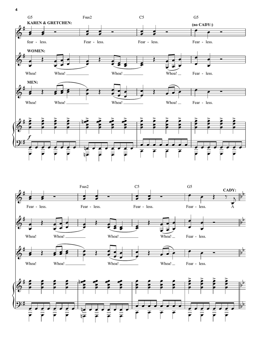Fearless (from Mean Girls: The Broadway Musical) Voice scores gallery preview page 4