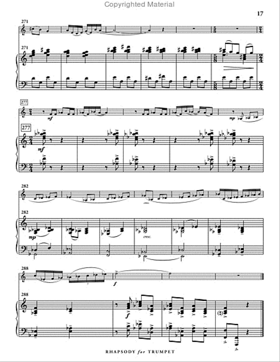 Rhapsody for Trumpet (score & 1 part) Trumpet Solo scores gallery preview page 18