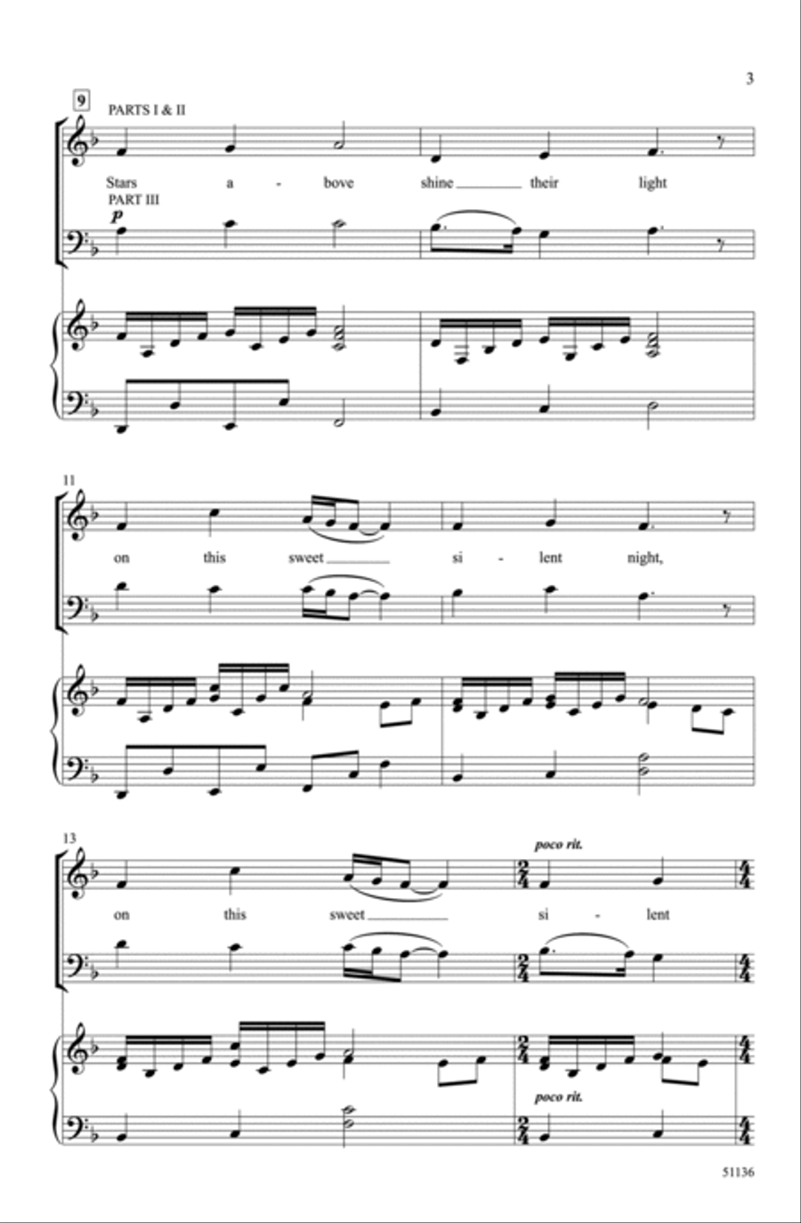 Sweet Silent Night Choir scores gallery preview page 2
