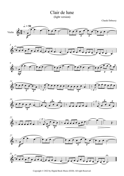 Clair de lune - Claude Debussy (Violin)
