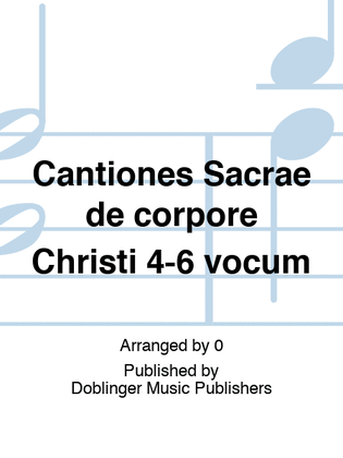 Cantiones Sacrae de corpore Christi 4-6 vocum