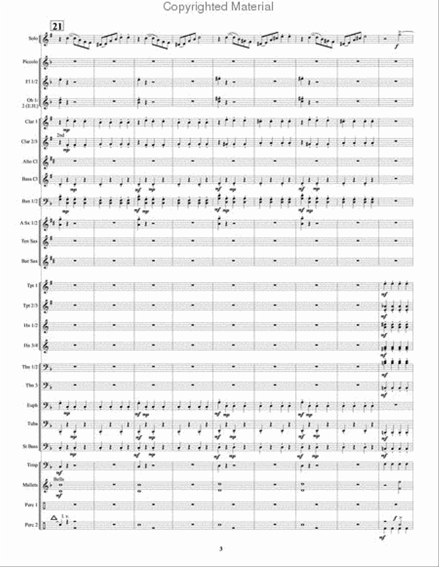 Yellow Rose of Texas Variations Concert Band scores gallery preview page 4