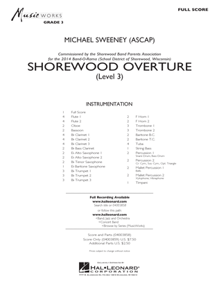 Book cover for Shorewood Overture (for Multi-level Combined Bands) - Full Score (Level 3)