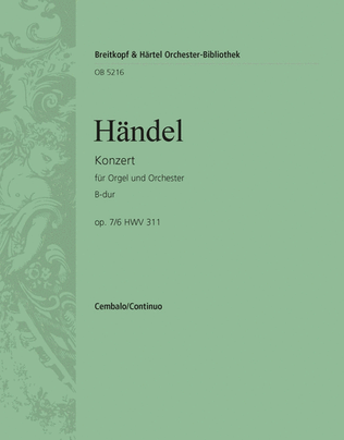 Organ Concerto (No. 12) in B flat major Op. 7/6 HWV 311