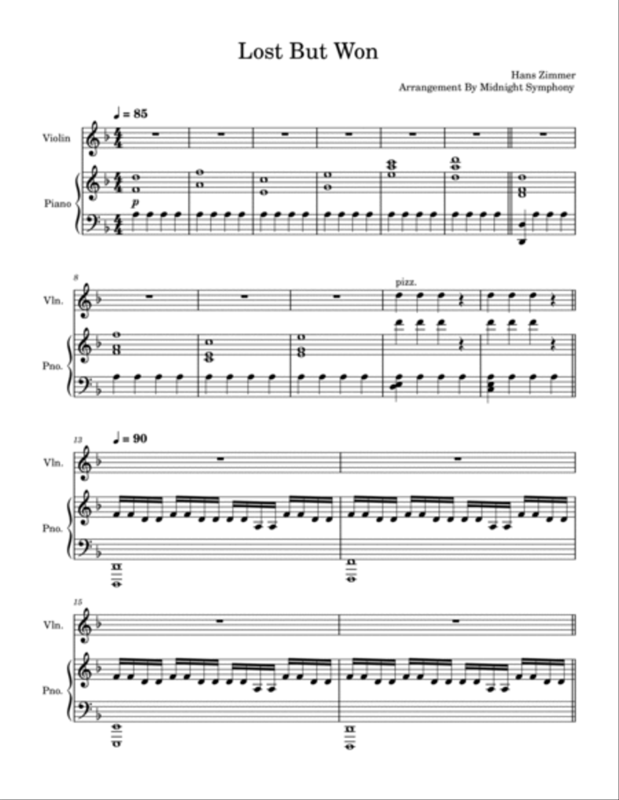 Lost But Won Violin Solo scores gallery preview page 2
