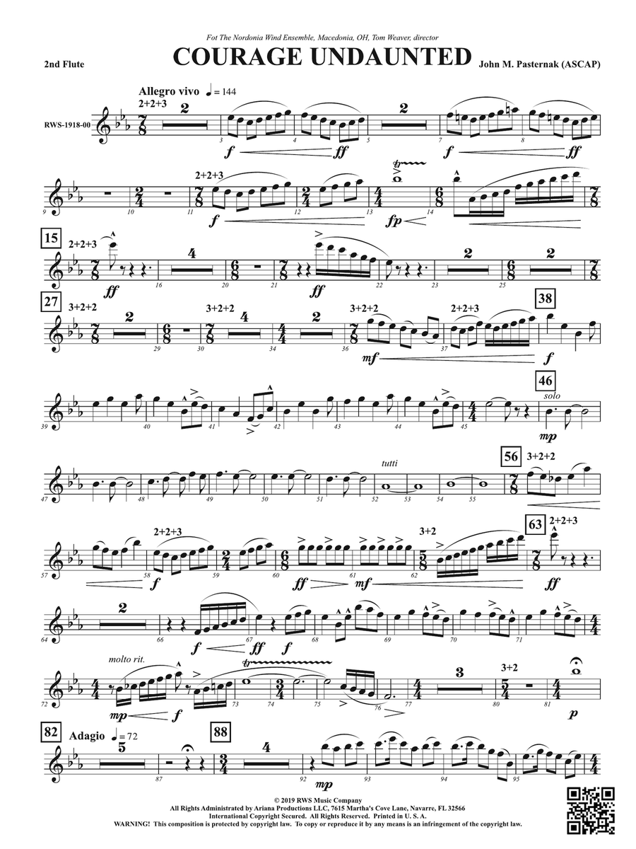 Courage Undaunted: 2nd Flute Flute scores gallery preview page 1