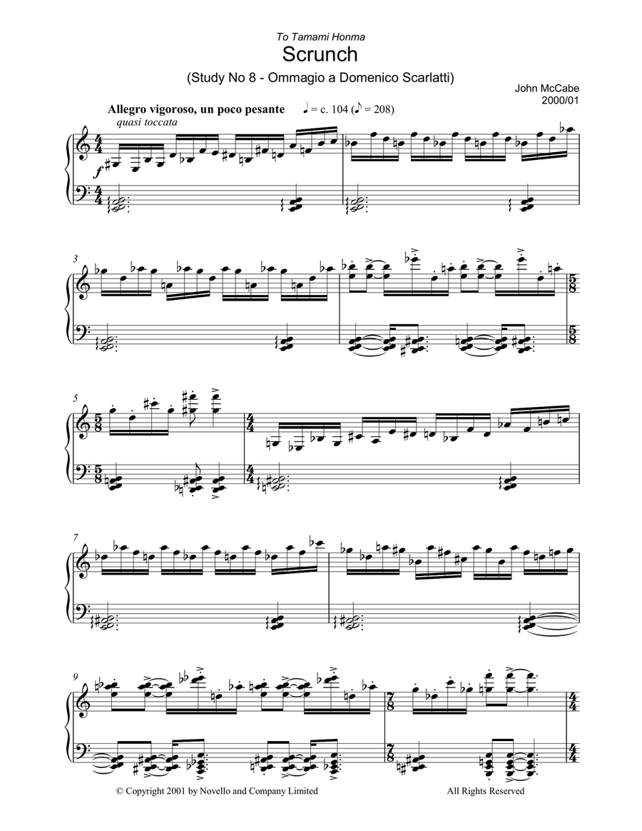 Scrunch (Study No 8 - Ommagio A Domenico Scarlatti) Piano Method scores gallery preview page 1