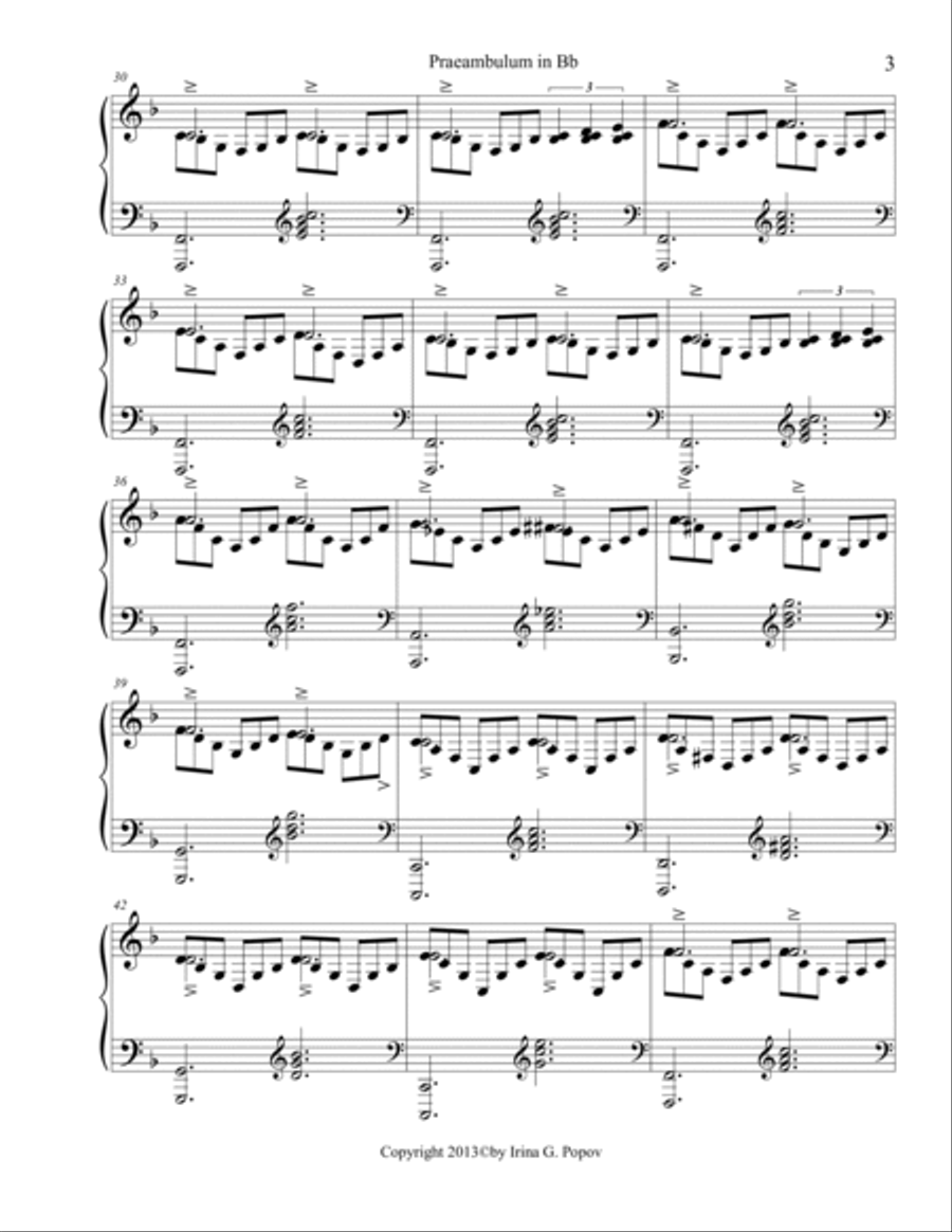 Praeambulum in Bb Piano Solo scores gallery preview page 4