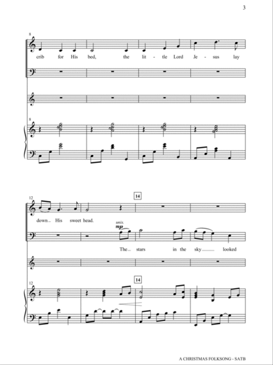 A Christmas Folksong A Christmas Folksong 4-Part scores gallery preview page 2