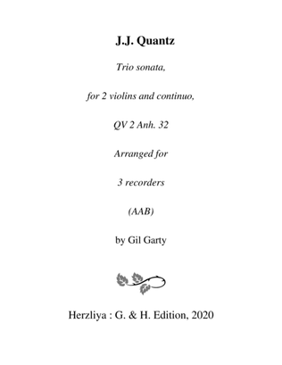 Trio sonata QV 2 Anh. 32 (arrangement for 3 recorders)