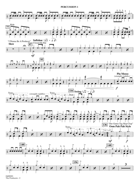 The Producers (arr. Ted Ricketts) - Percussion 1