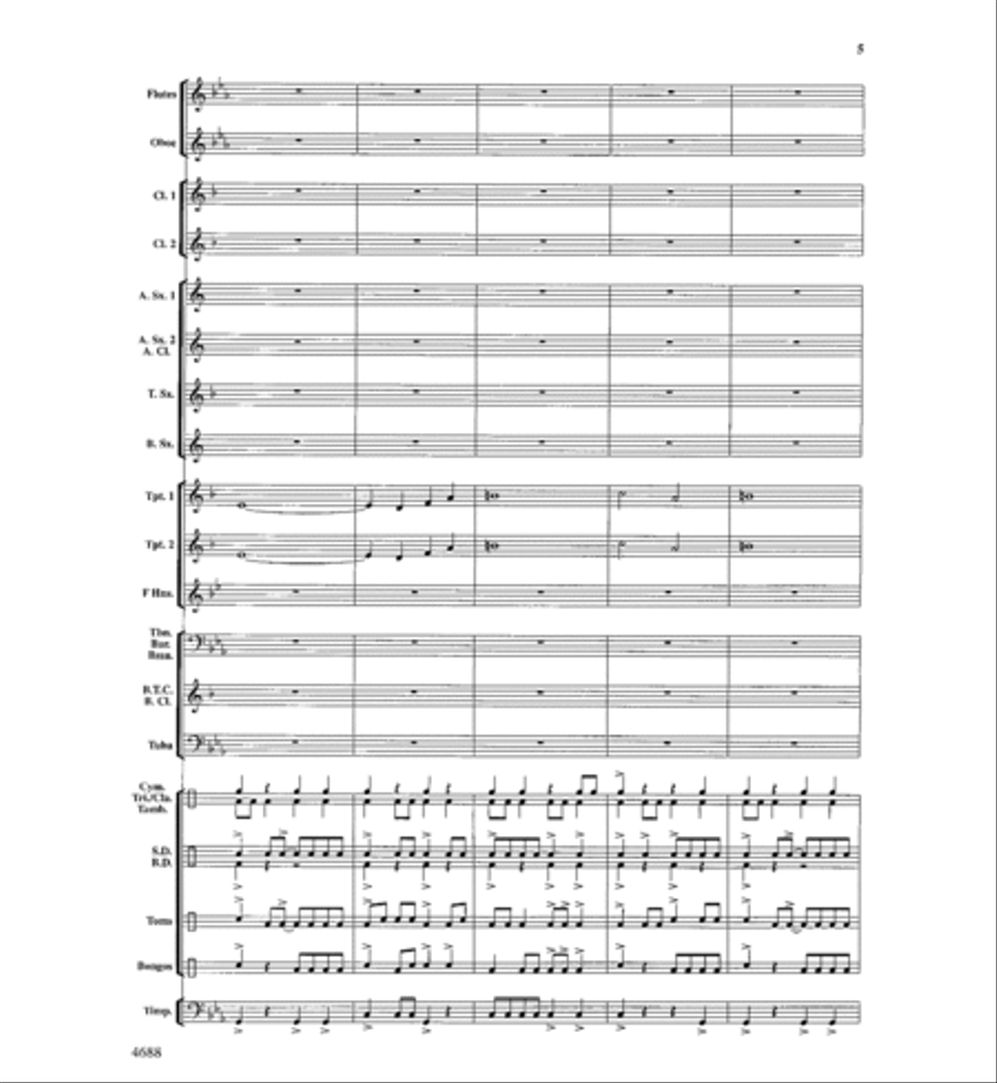 Tribal Drums Concert Band scores gallery preview page 5