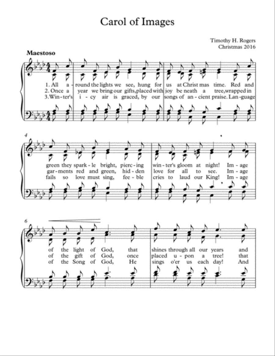 Carol of Images 4-Part scores gallery preview page 1