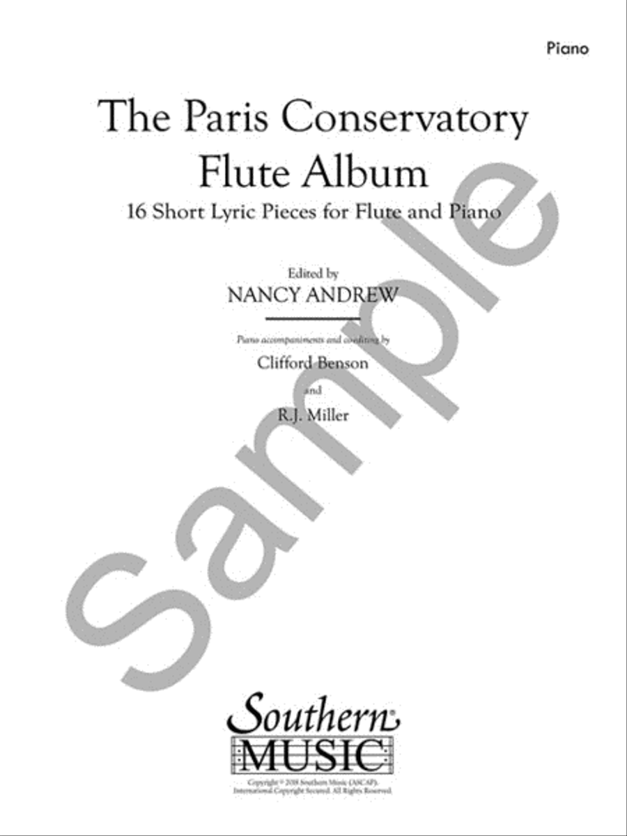 Paris Conservatory Flute Album: 16 Short Lyric Pieces for Flute and Piano Flute Solo scores gallery preview page 2