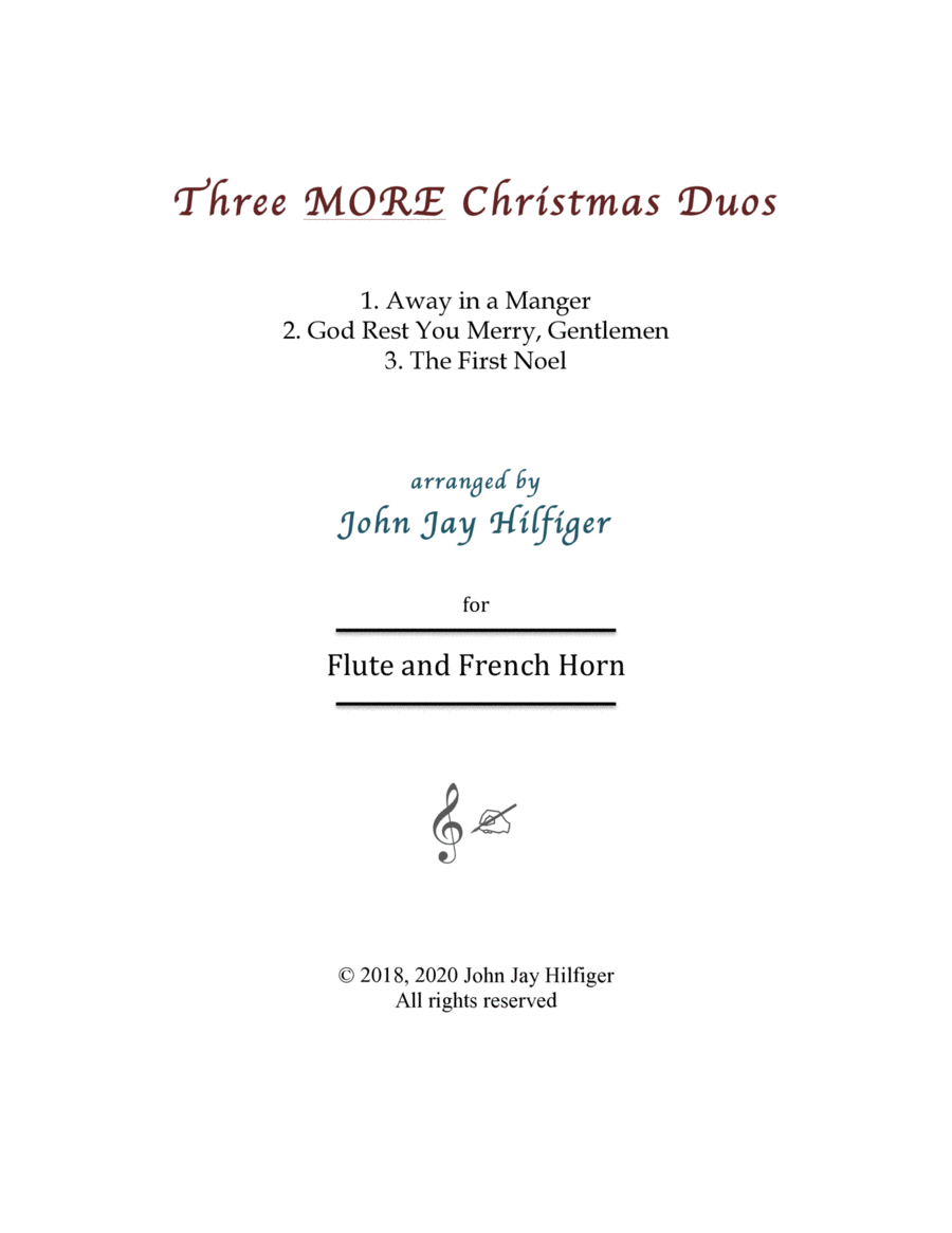 Three MORE Christmas Duos for Flute and Horn image number null
