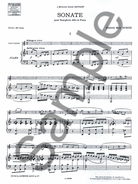 Sonate (saxophone-alto & Piano)