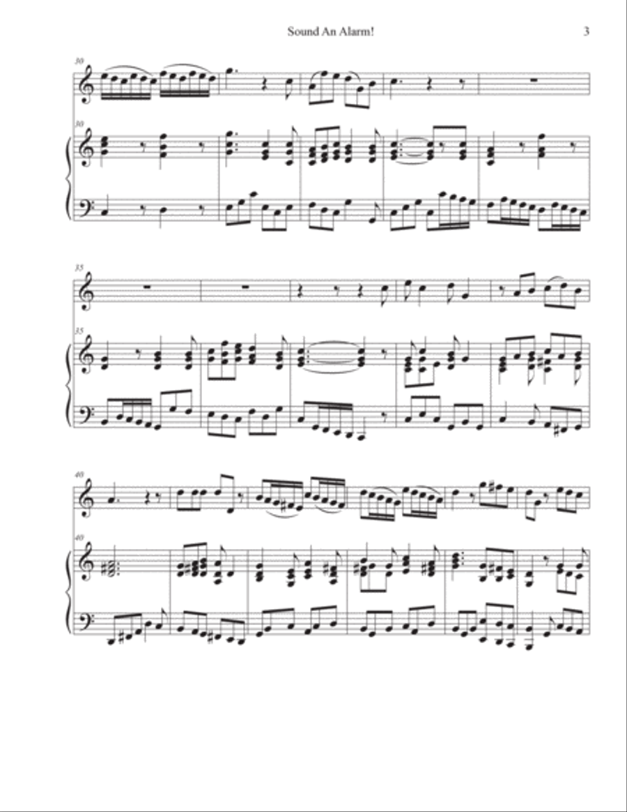 Sound An Alarm - Aria from Judas Maccabaeus - Violin & Piano in C Violin Solo scores gallery preview page 3