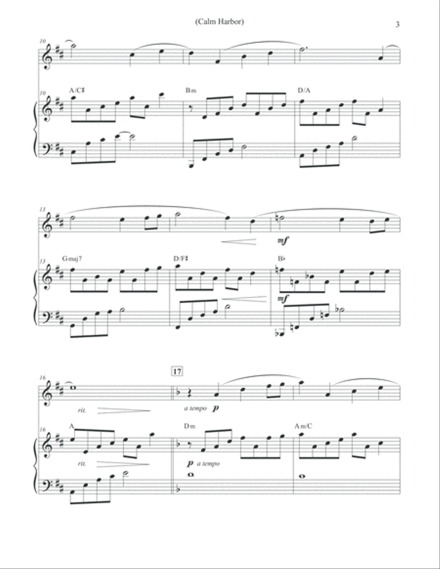 Calm Harbor - Flute & Piano Flute Solo scores gallery preview page 3