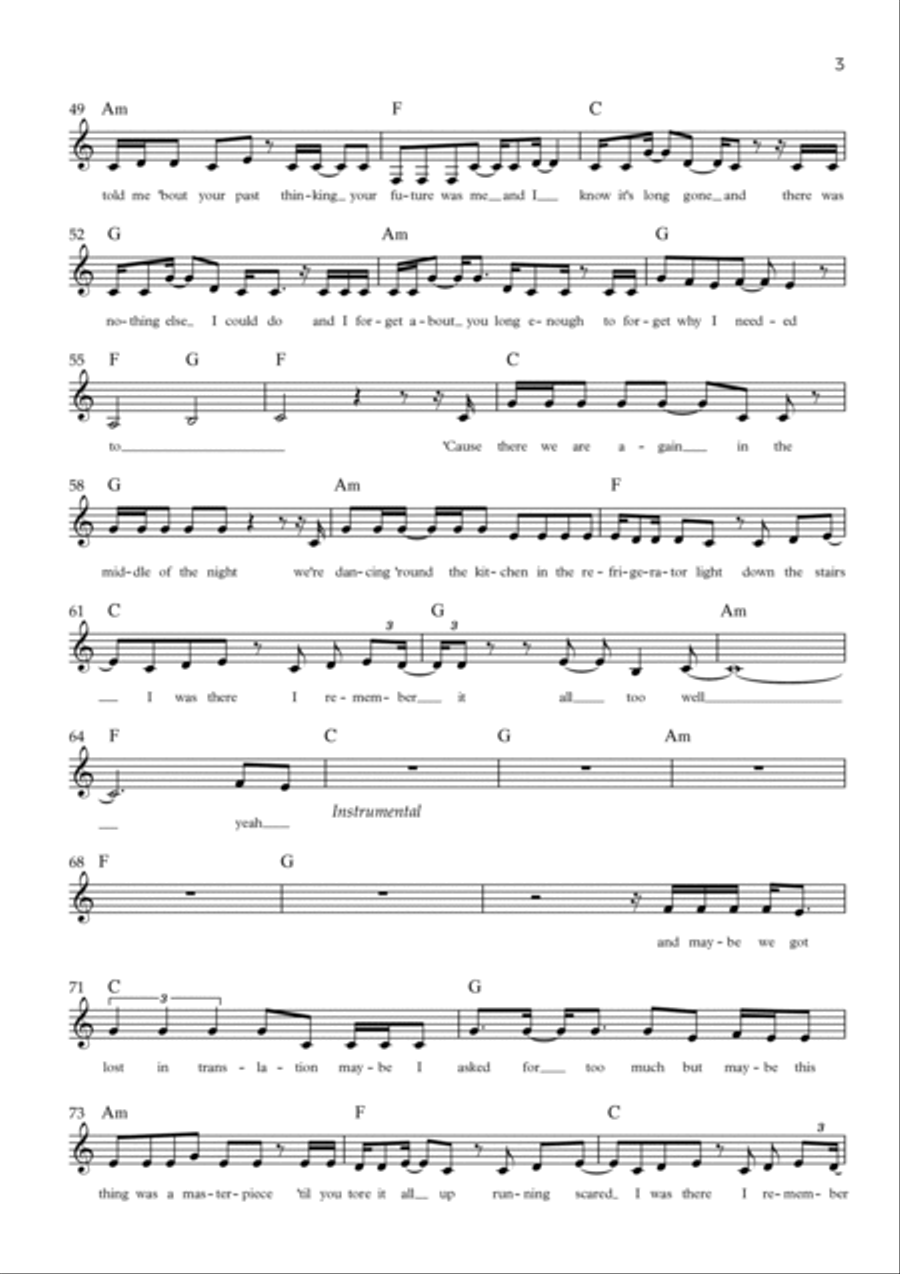 All Too Well Piano scores gallery preview page 3