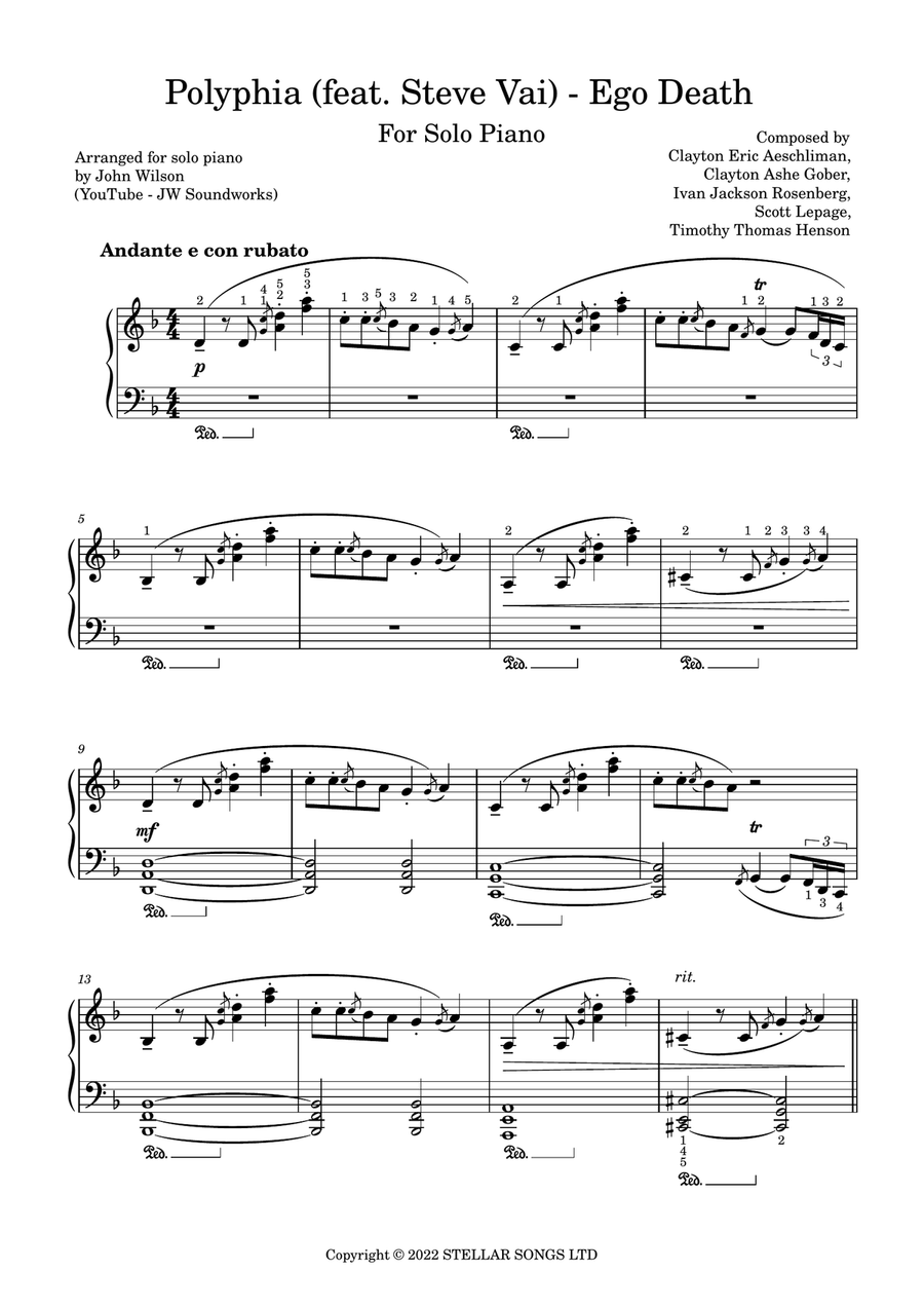 Ego Death Piano Solo scores gallery preview page 1