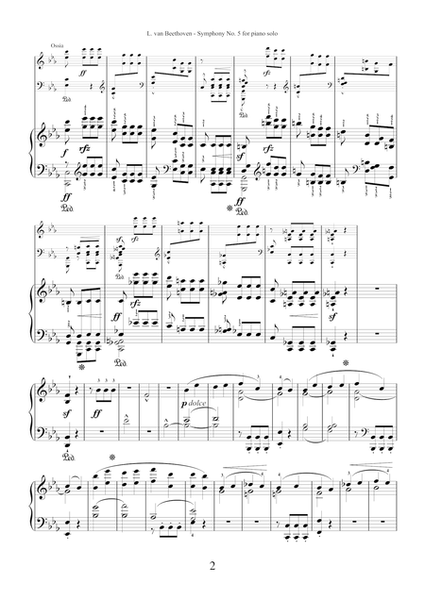 Symphony No.5 in C minor Op.67 by Ludwig van Beethoven for piano solo