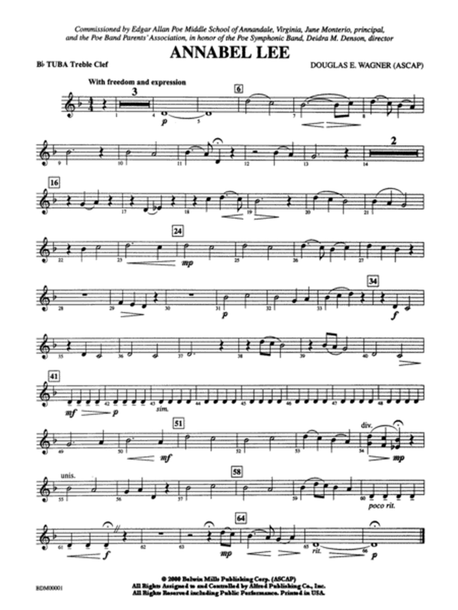 Annabel Lee: WP B-flat Tuba T.C.