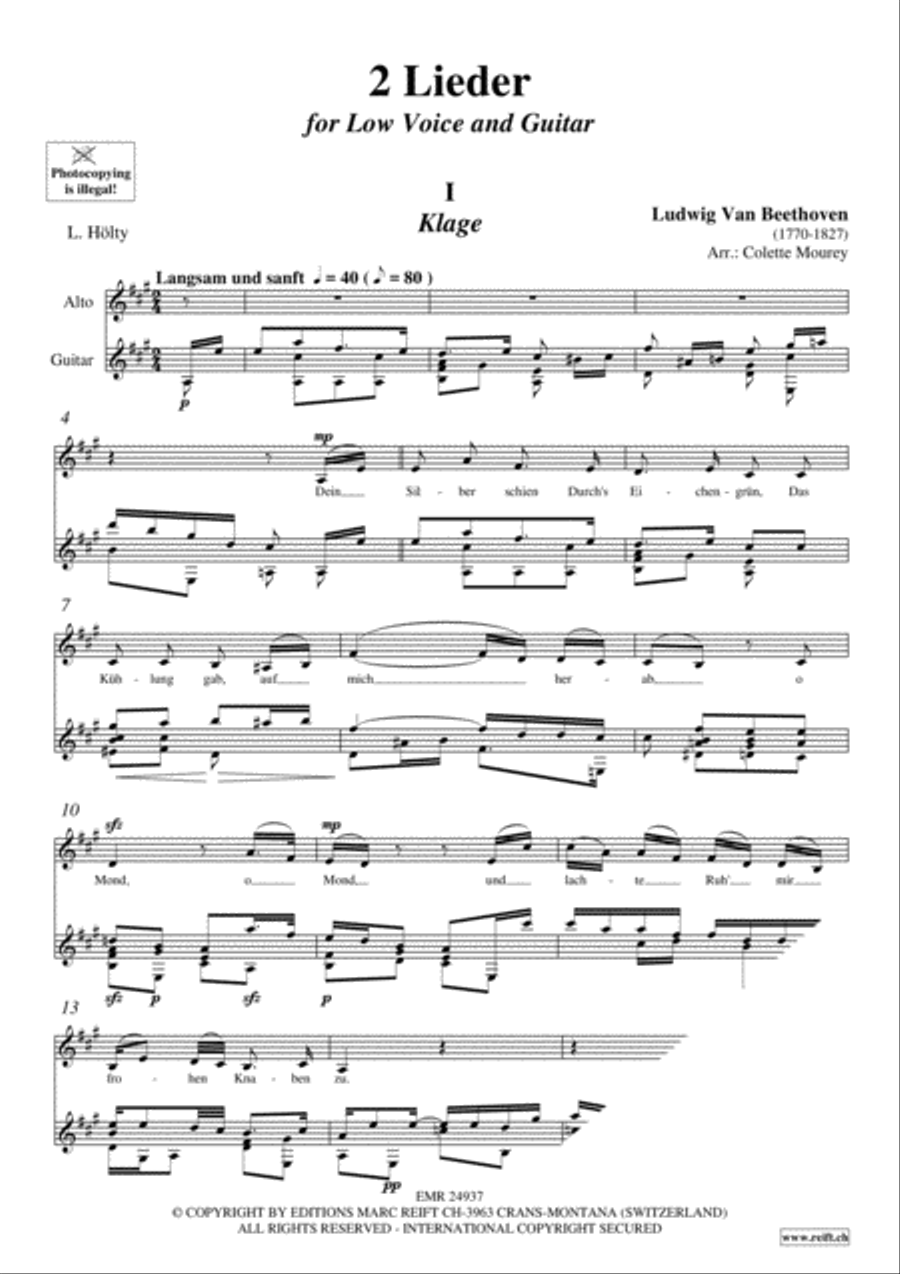 2 Lieder Classical Guitar scores gallery preview page 3