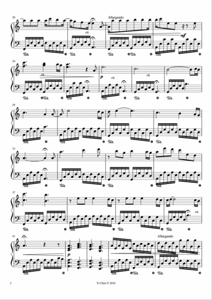 Lonely Aeolia Piano Solo scores gallery preview page 2
