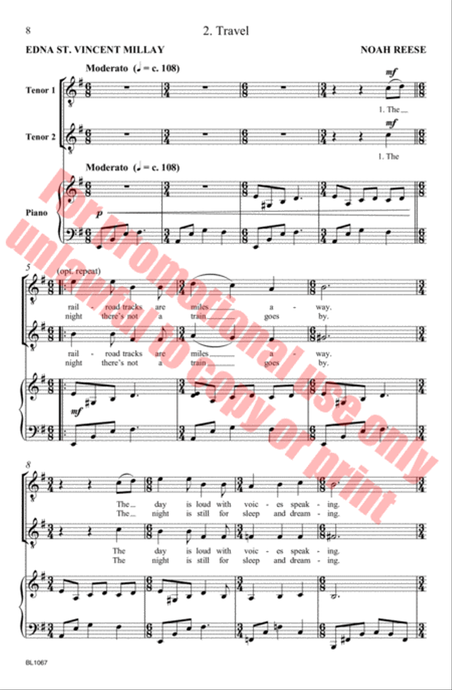 Two Songs for Emerging Tenor Bass Choir image number null