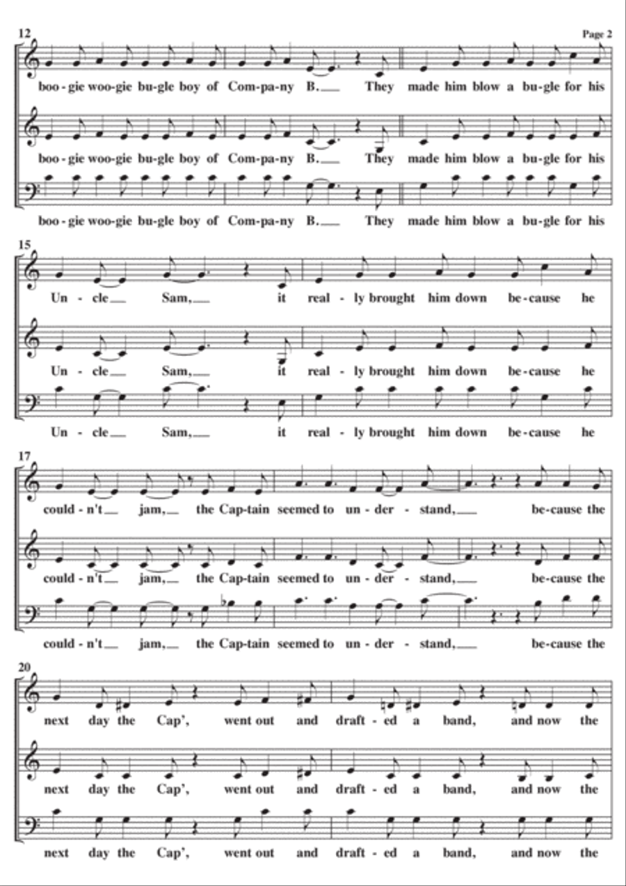 Boogie Woogie Bugle Boy 3-Part scores gallery preview page 2