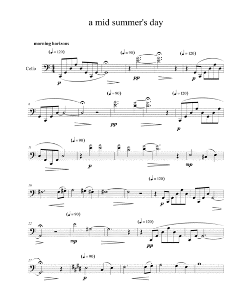Celestial Seasons for solo cello Cello Solo scores gallery preview page 6