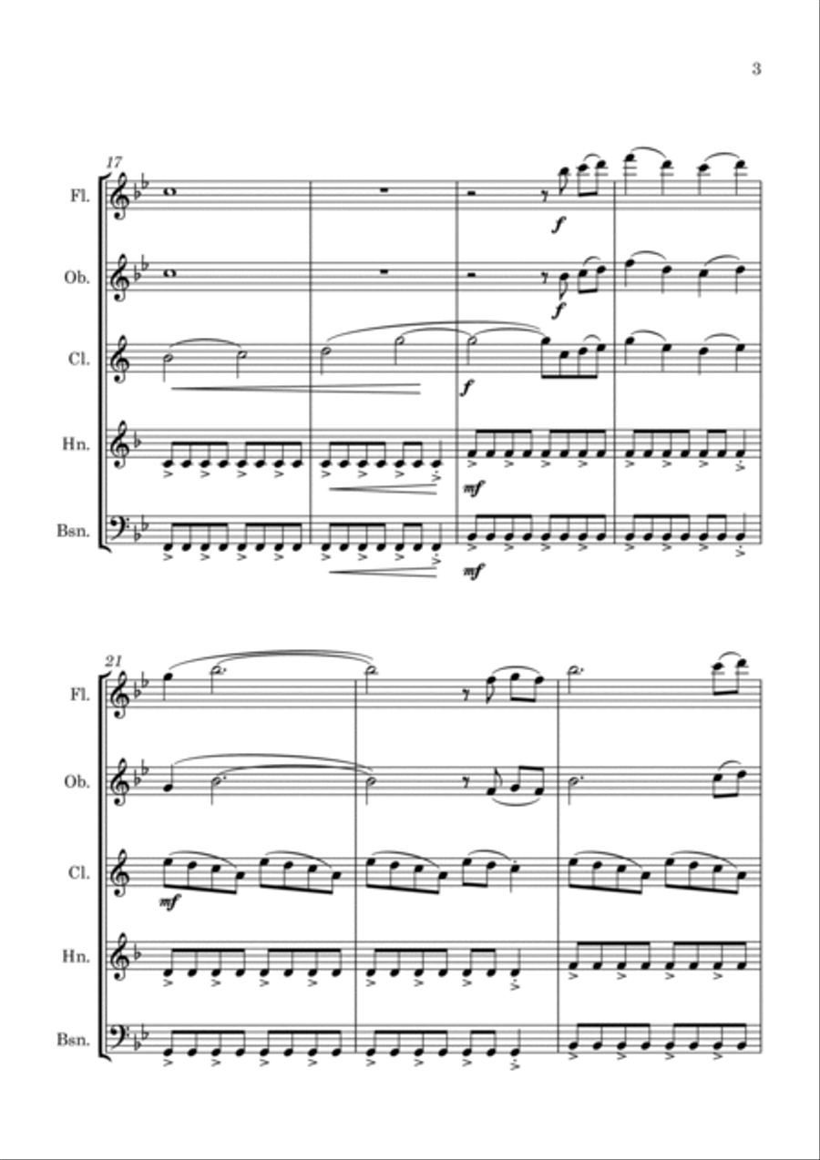 Bridgerton Main Title Woodwind Quintet scores gallery preview page 3