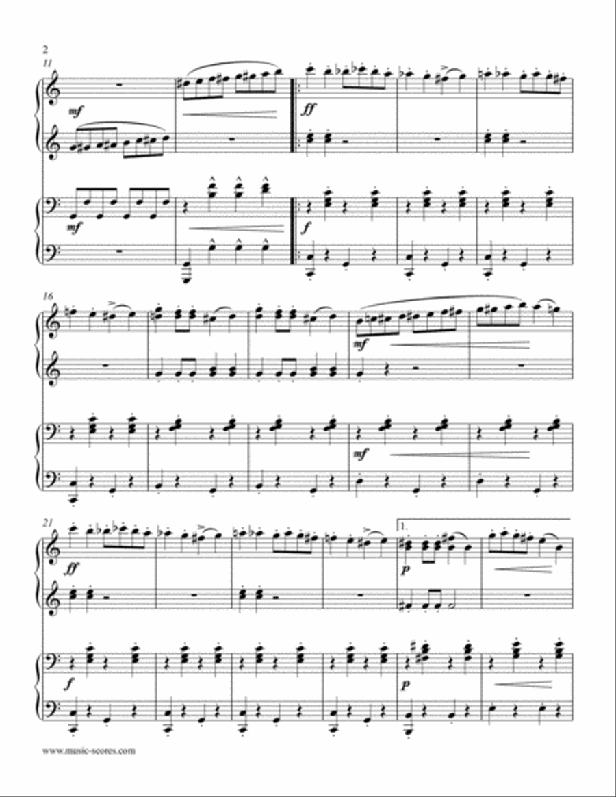 Entry of the Gladiators - Piano Duet Piano Duet scores gallery preview page 2