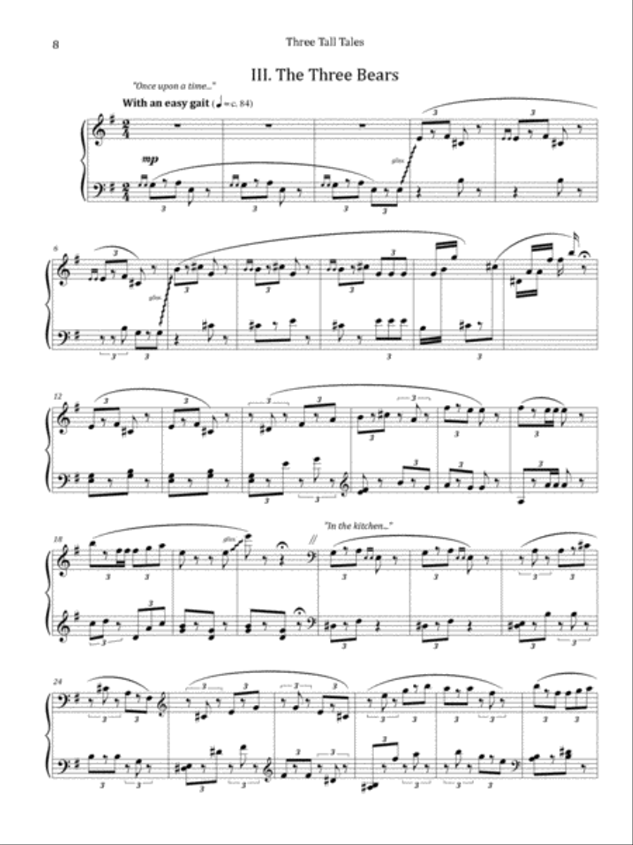 Three Tall Tales for Narrator and Marimba Marimba scores gallery preview page 4