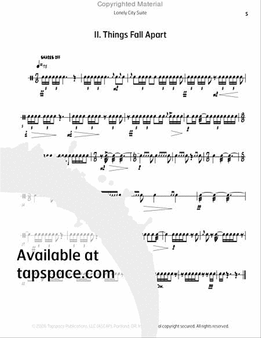 Lonely City Suite Percussion scores gallery preview page 6