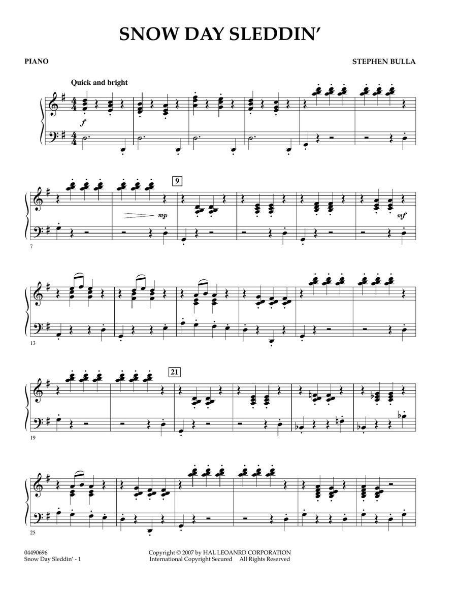Snow Day Sleddin' - Piano Orchestra scores gallery preview page 1