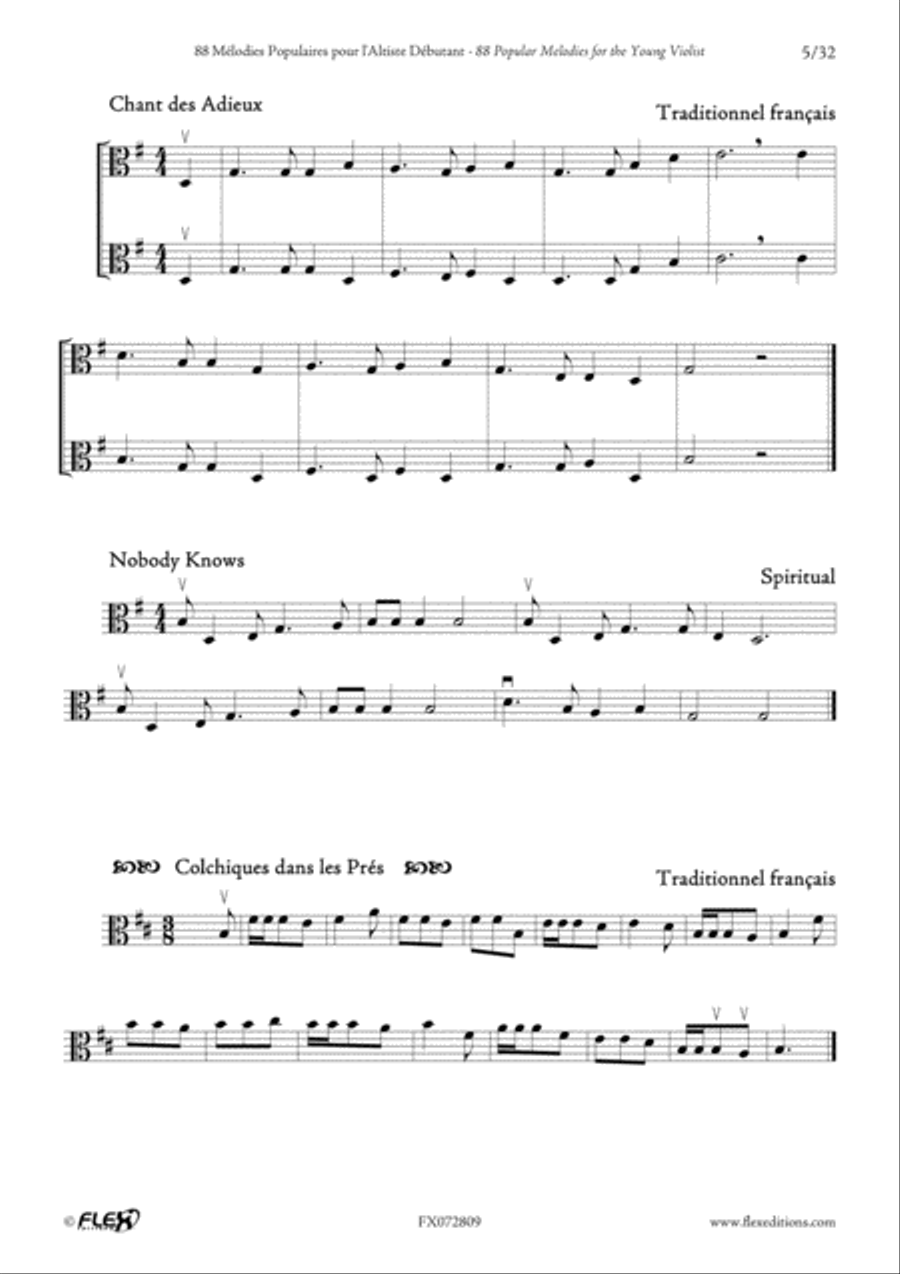 88 Popular Melodies for the Young Violist Viola Solo scores gallery preview page 5