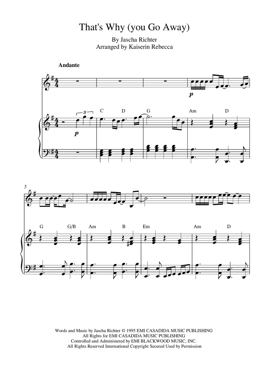 That's Why (you Go Away) Violin Solo scores gallery preview page 1