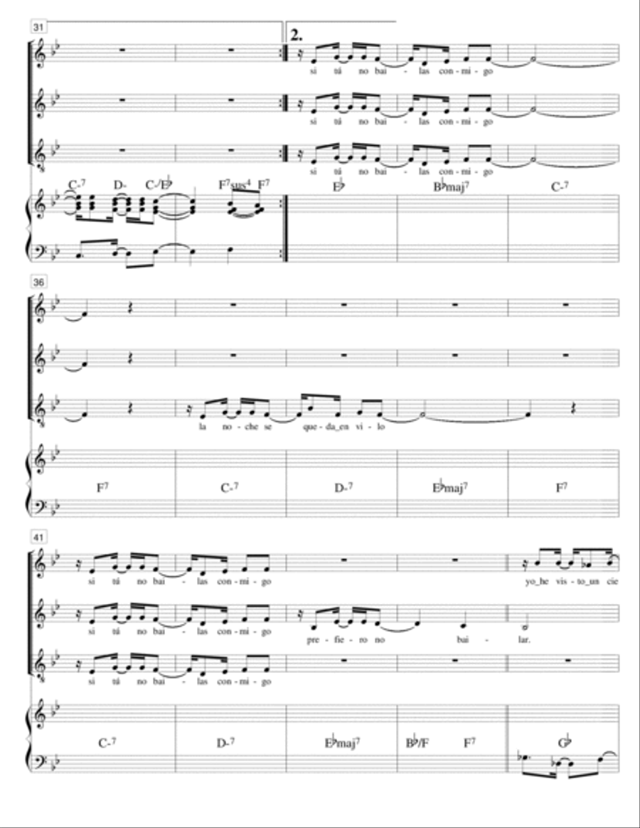 Si Tu No Bailas Conmigo Si Tu No Bailas Conmigo 3-Part scores gallery preview page 3