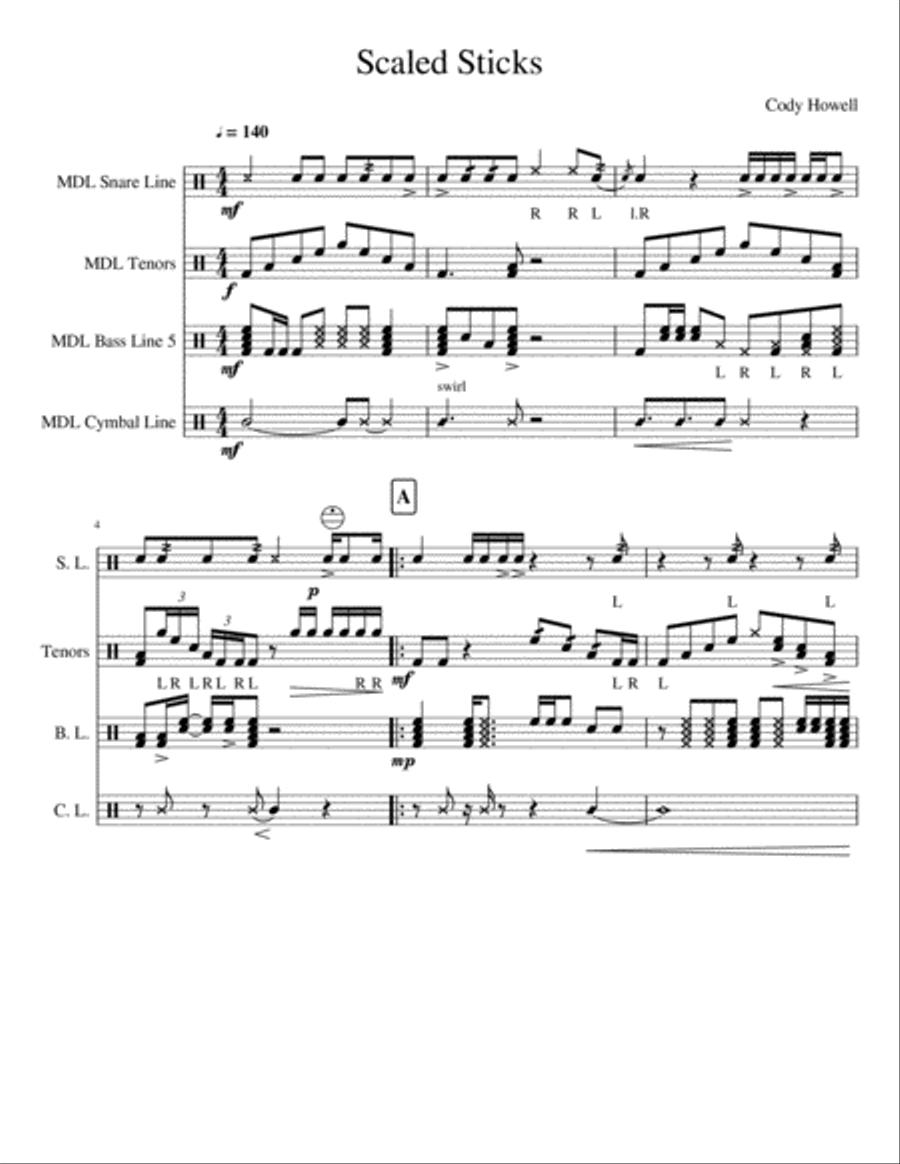 Scaled Sticks Drum Set scores gallery preview page 1
