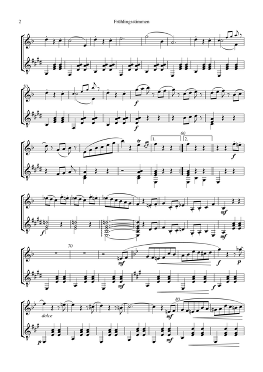 Fruhlingstimmen / Voices of Spring (Bb Major) for violin and guitar
